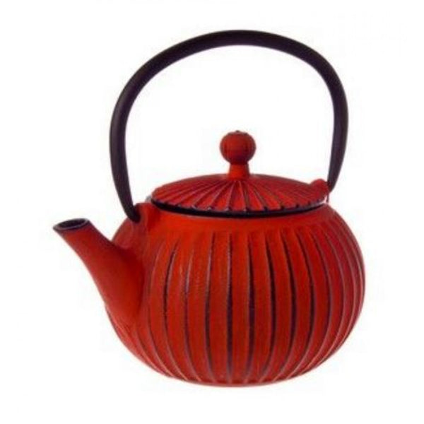 Avanti Teapot Cast Iron Ribbed Red 500ml