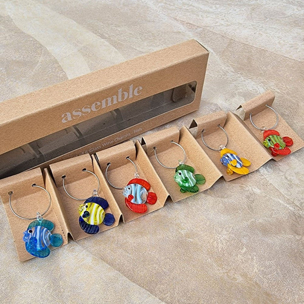 Set Von 6 Australien-Weinglas-Charms Mit Samtbeutel – Handgefertigte Anhänger Mit Koala, Känguru & Mehr