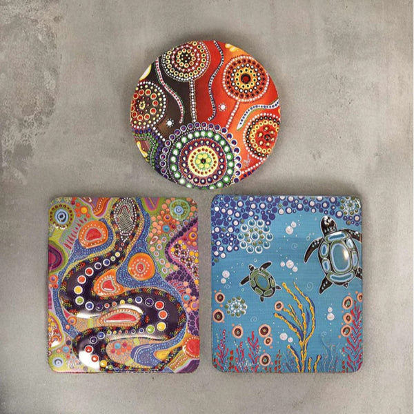 Banksia Red Aboriginal Art Unity Collectable Tin Contains Australian Jersey Caramel Fudge Design By Artist Polly Wilson