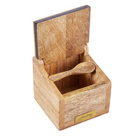 Academy James wooden Salt Box with Spoon