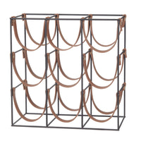 Academy "Orwell" 9 Bottle Wine Rack Black & Brown 32x17x32cm