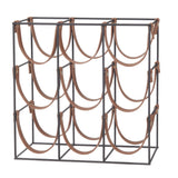 Academy "Orwell" 9 Bottle Wine Rack Black & Brown 32x17x32cm