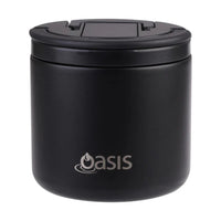 Oasis Stainless Steel Double Wall Insulated Food Flask With Quick Release Lid & Spork 550ml