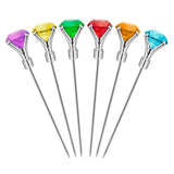 Final Touch set of 6 Diamond Cocktail Picks - Multicoloured