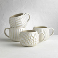Ecology Fossil Set of 4 Mugs 330ml Chalk