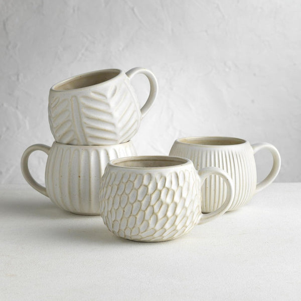 Ecology Fossil Set of 4 Mugs 330ml Chalk