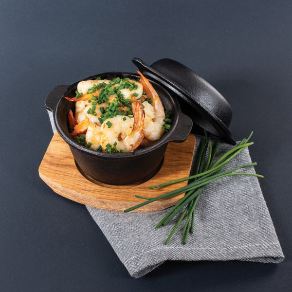 Pyrolux Pyrocast 11.8cm Garlic Pot with Maple Tray