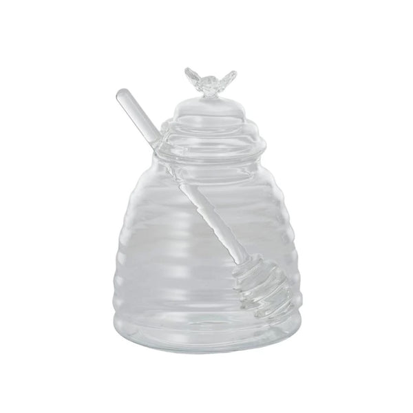 Hive Glass Honey Pot w/dipper