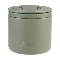 Oasis Stainless Steel Double Wall Insulated Food Flask With Quick Release Lid & Spork 550ml