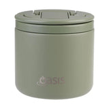 Oasis Stainless Steel Double Wall Insulated Food Flask With Quick Release Lid & Spork 550ml