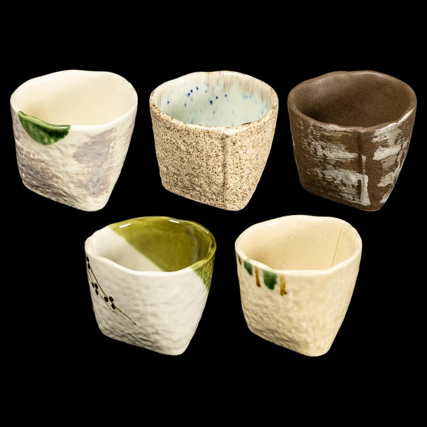 Omotenashi Yuzen Sankaku 5 piece cup set