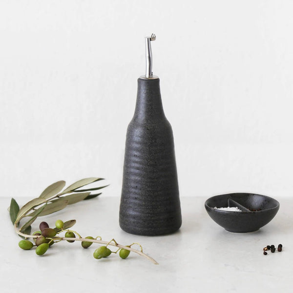 Ecology Ottawa Stone Oil Bottle & Salt Dish Set