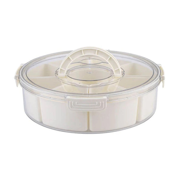 Pizzazz Round 9 Compartment Grazing Box With Carry Handle