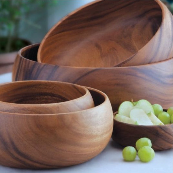 Darlin 'Calabash' Acacia Wood Serving Bowls