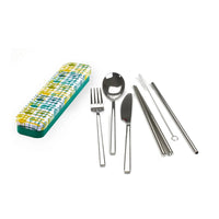 Carry your Cutlery Set - Stainless Steel 6 Piece Set in Tin Assorted Designs