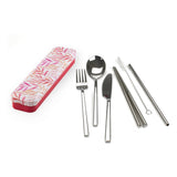 Carry your Cutlery Set - Stainless Steel 6 Piece Set in Tin Assorted Designs