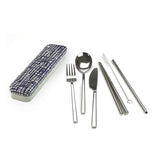 Carry your Cutlery Set - Stainless Steel 6 Piece Set in Tin Assorted Designs