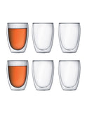 Bodum Pavina Double Walled Glasses, 80ml, 250ml, 350ml - Sets of 6