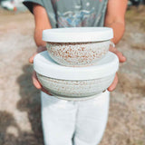 Pottery for the Planet Ceramic Travel Storage Bowls - Sandy