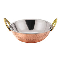 La Coppera Double Walled Copper and Stainless Steel Balti Dishes with Brass Handles