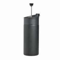 Coffee Culture Double Wall Travel French Press/Plunger & Sipper Matt Black 350ml