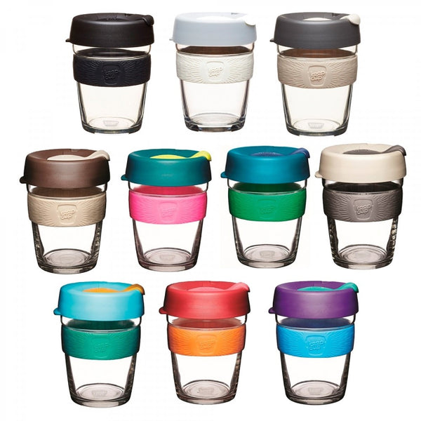 KeepCup Brew  – Refillable Cup made of Glass with Silicone Band -Assorted