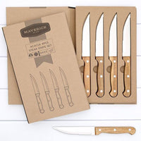 Maverick Acacia 4pce Steak Knife Set