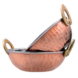 La Coppera Double Walled Copper and Stainless Steel Balti Dishes with Brass Handles