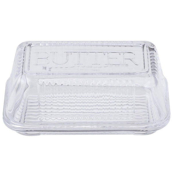 Davis & Waddell Essentials Retro Glass Butter Dish