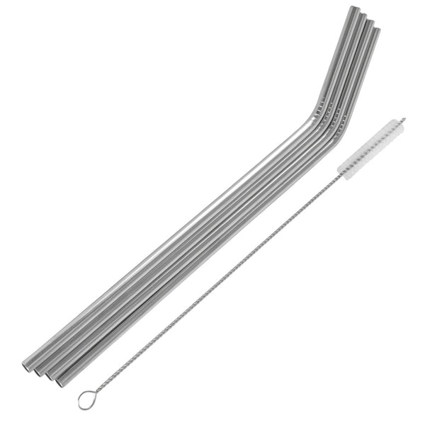 Avanti Stainless Steel Straws Set - 4 piece Set with cleaning brush