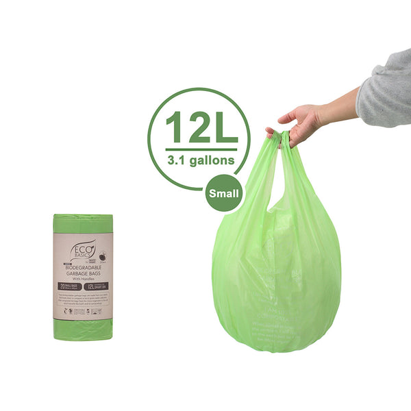 White Magic ECO Basics Biodegradable Garbage Bags with Handles - Assorted Sizes