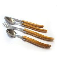 Laguiole Olive Wood 24 Piece Cutlery Sets
