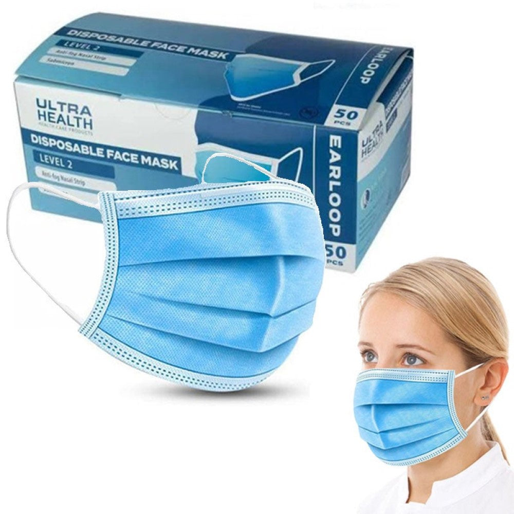 Ultra Health Disposable Face Masks - Box of 50 – The Home Provedore