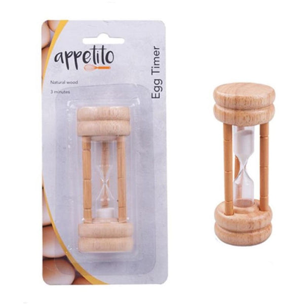 Appetito Natural Wood Hourglass Egg Time